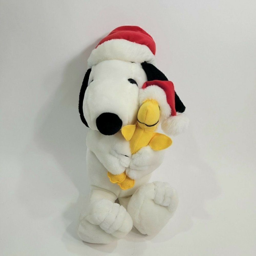 Peanuts Collection APPLAUSE Christmas Snoopy and Woodstock Plush 18"